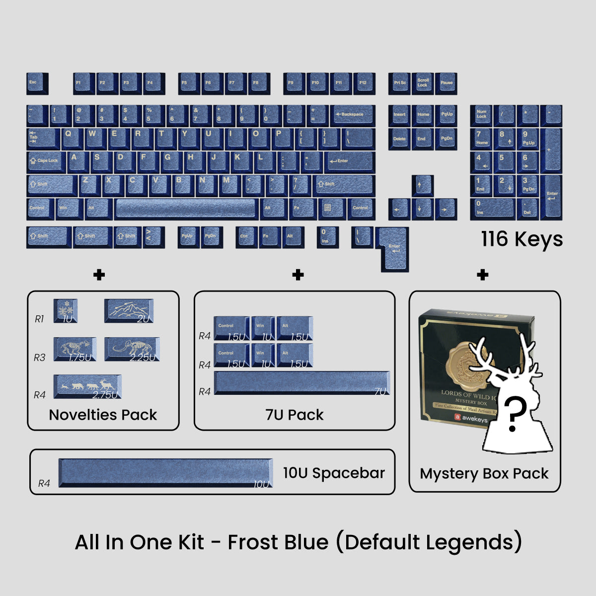 GB] คีย์แคป Awekeys Wild Ice Full Metal Keycaps