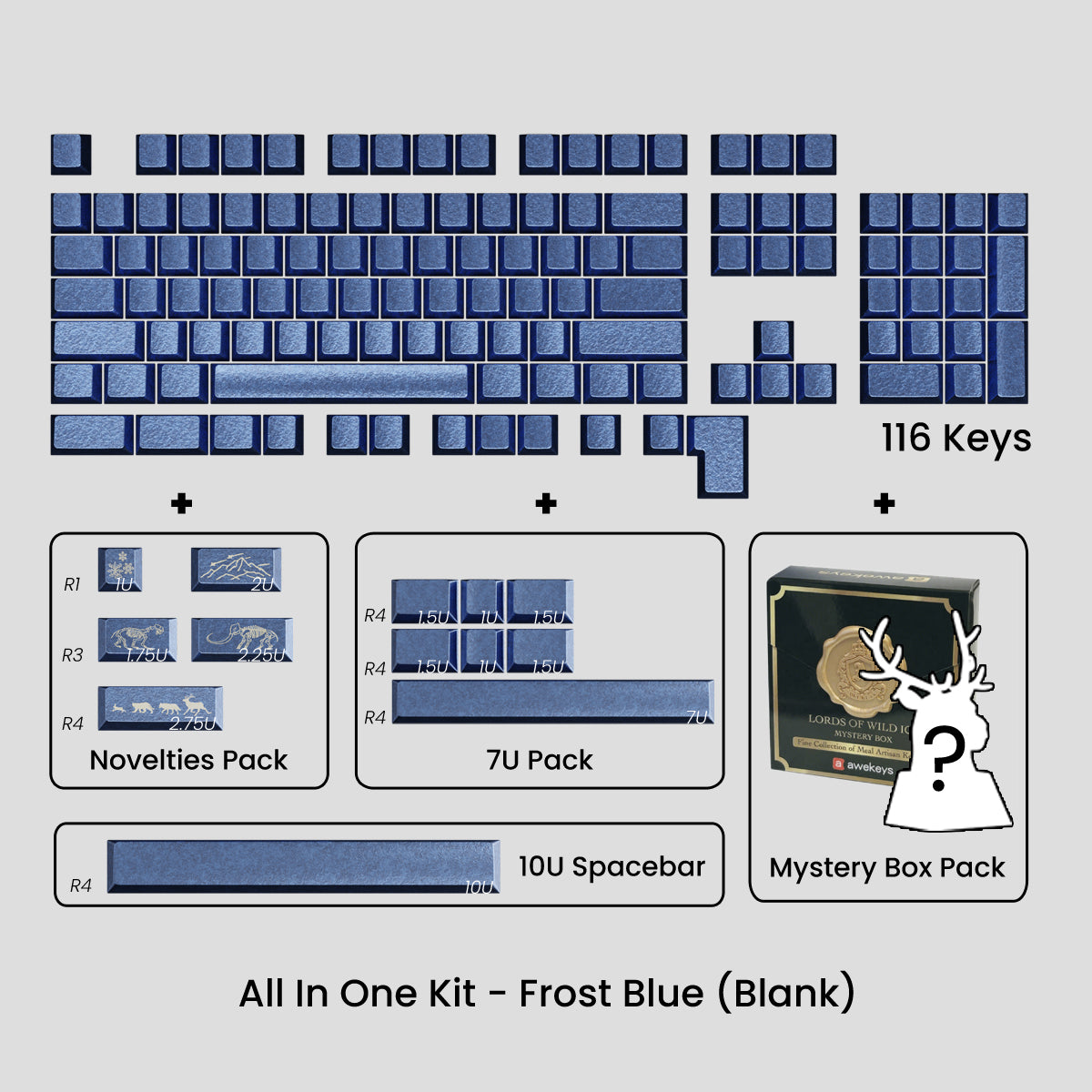 [GB] คีย์แคป Awekeys Wild Ice Full Metal Keycaps